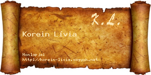 Korein Lívia névjegykártya